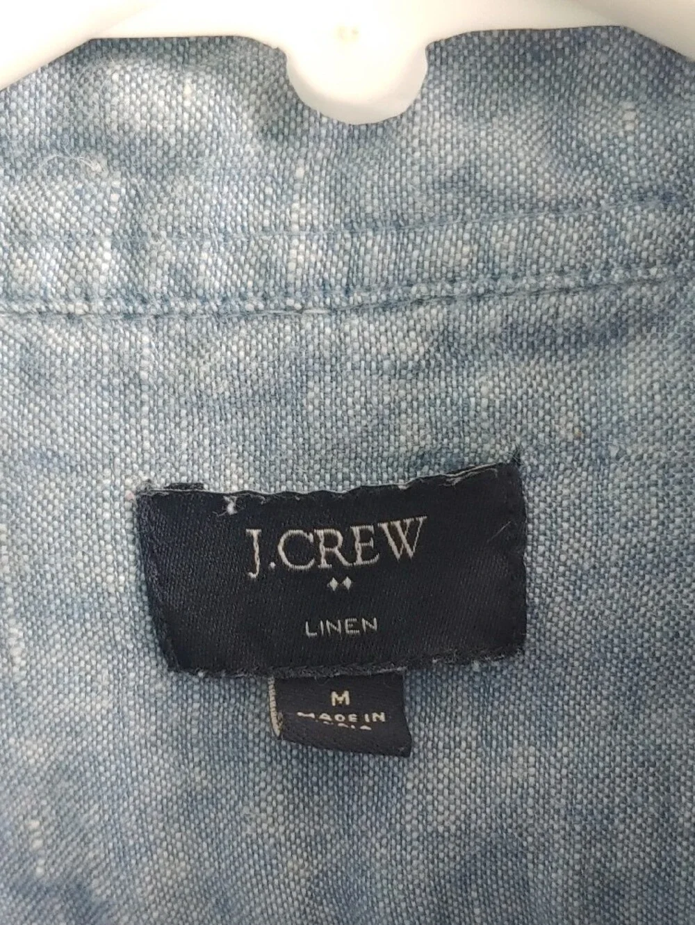 J. Crew Linen Chambray Shirt Men's M Light Blue Button Down